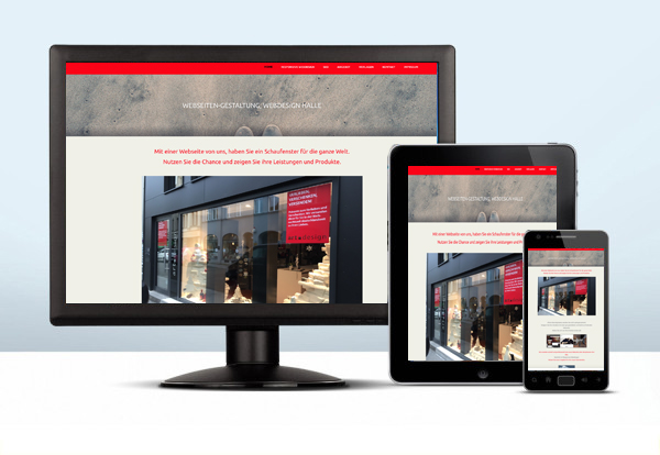 Homepage ohne responsive Webdesign aus Halle Saale